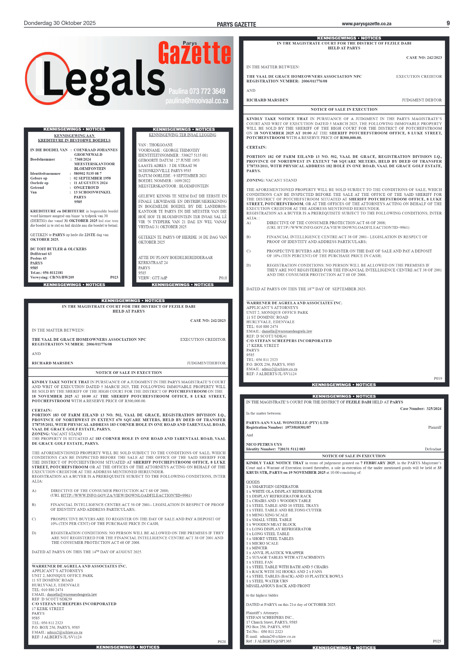 Parys Gazette 30 Oktober 2025 page 9